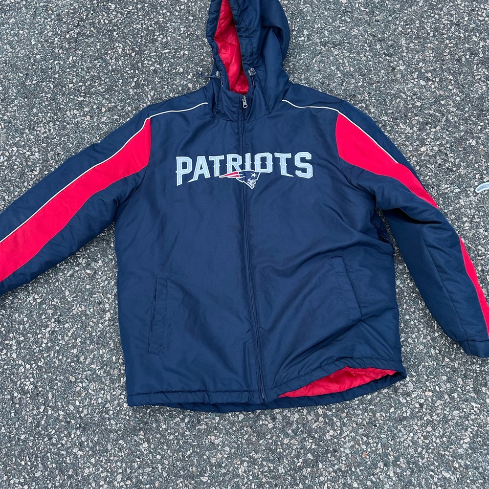 NFL Blue and Red Puffer Jacket